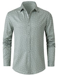 Chemise à manches longues verte décontractée à imprimé pour homme