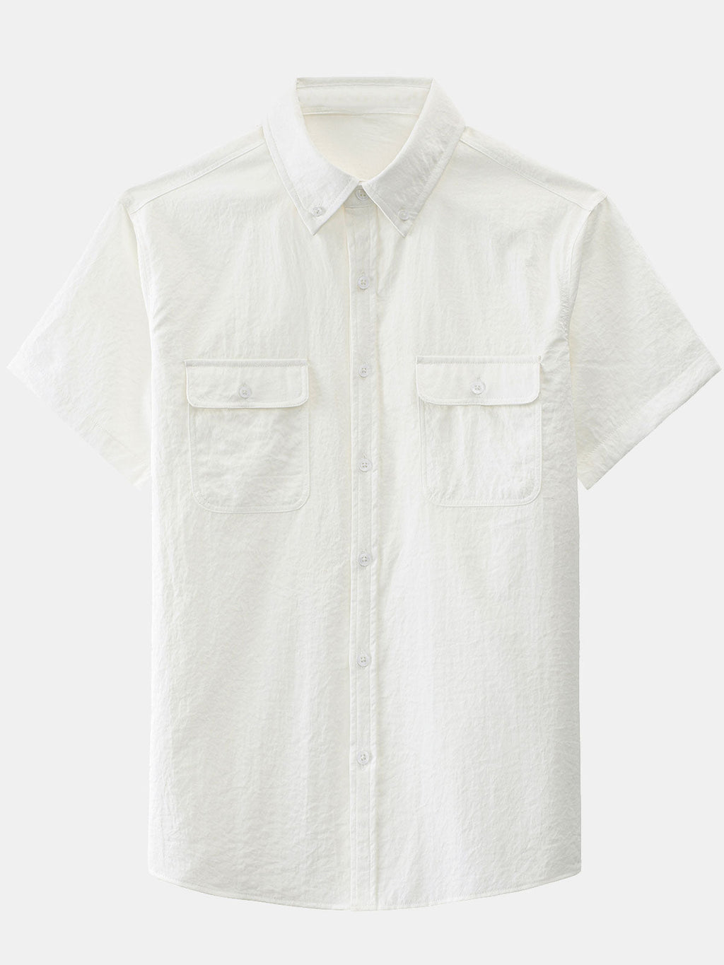 Chemise boutonnée décontractée à poches solides pour homme