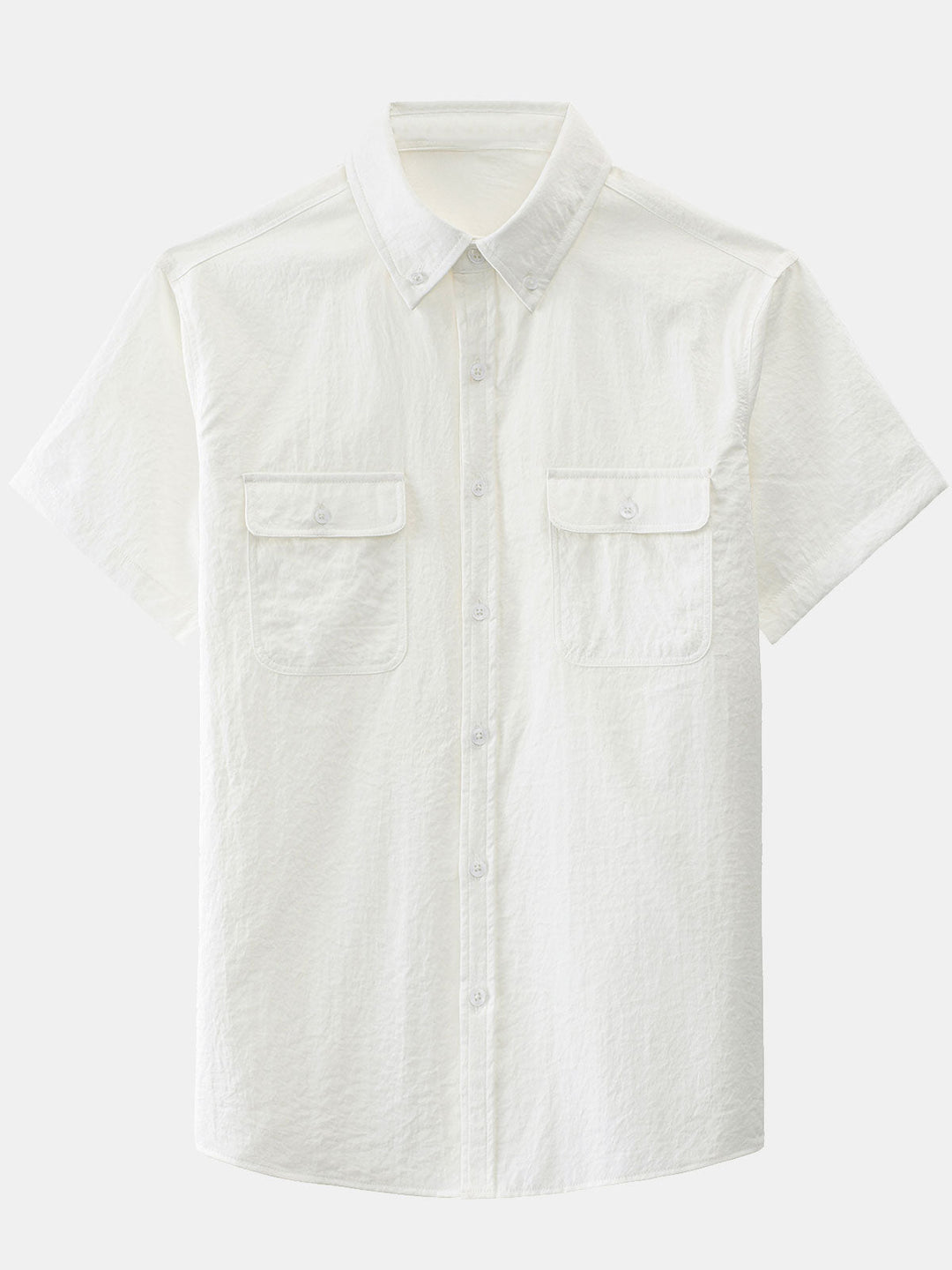 Chemise boutonnée décontractée à poches solides pour homme