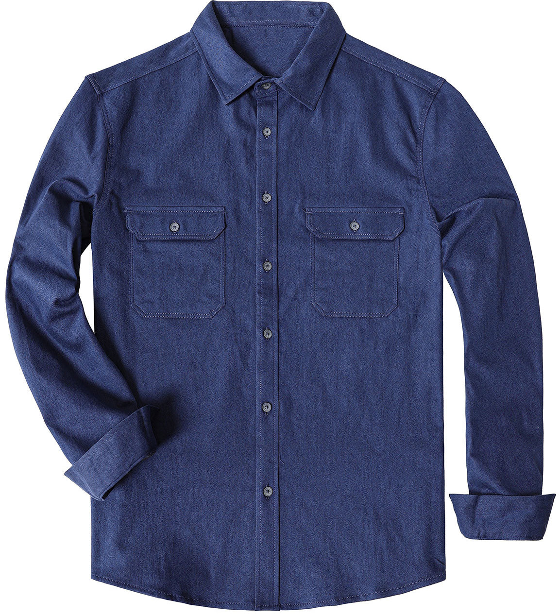 Chemise boutonnée à manches longues en jean pour homme