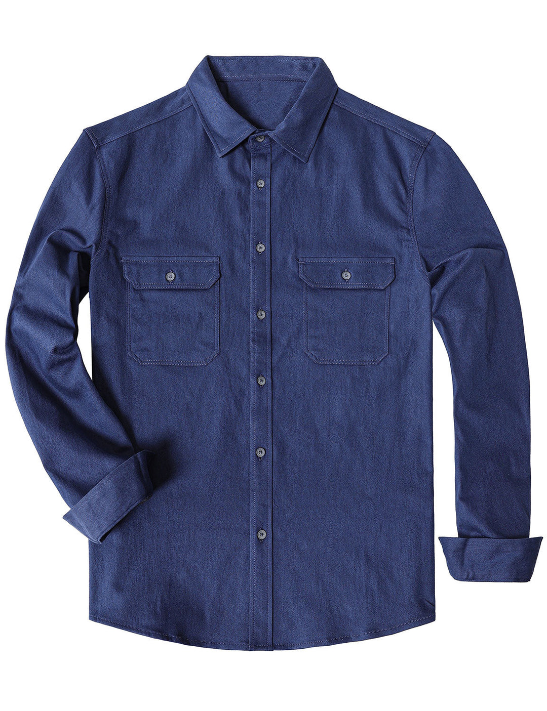 Chemise boutonnée à manches longues en jean pour homme