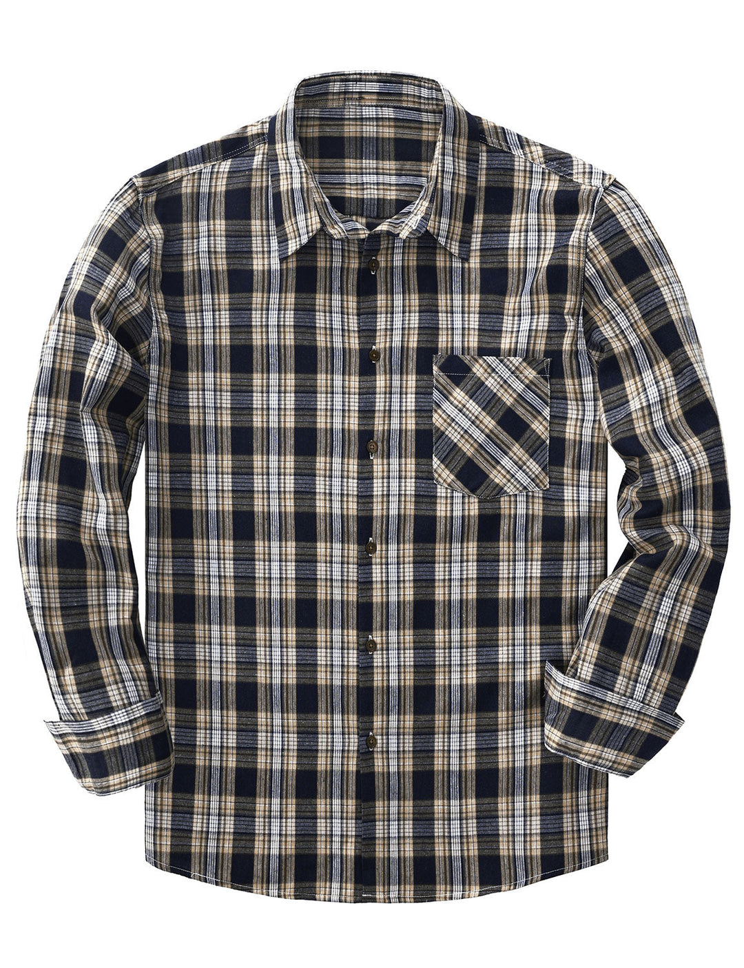 Chemise à manches longues décontractée à carreaux rétro pour hommes