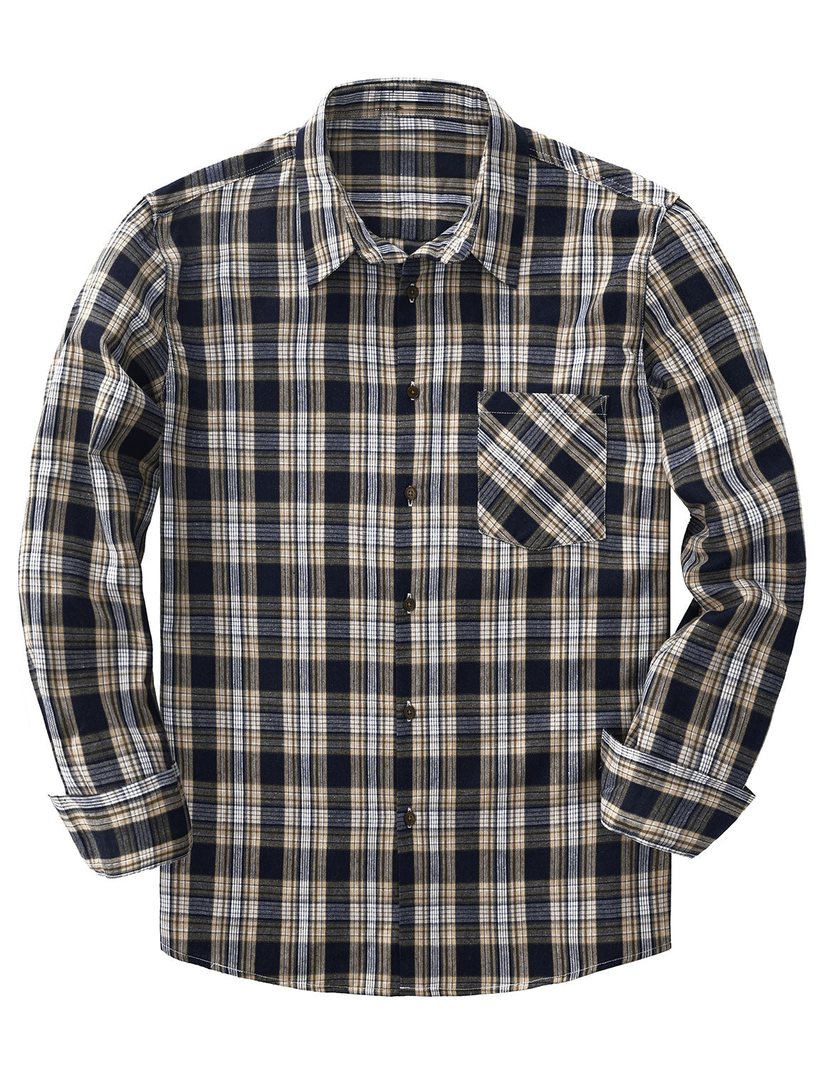 Chemise à manches longues décontractée à carreaux rétro pour hommes