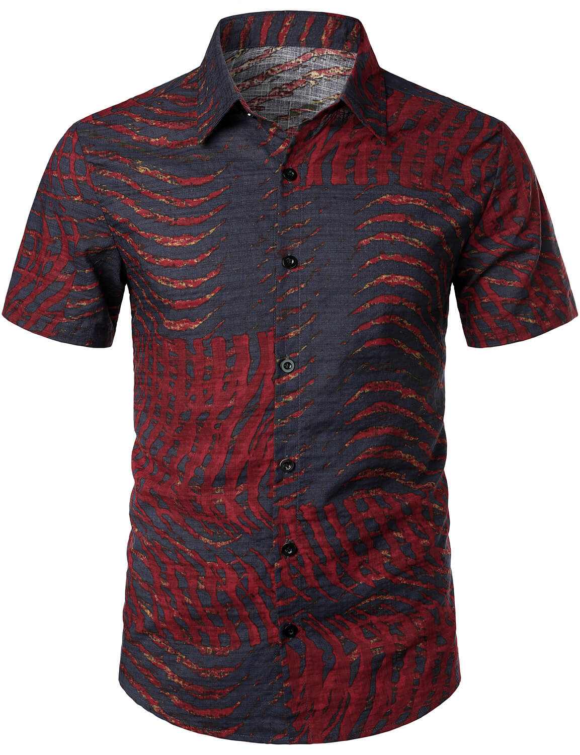 Chemise à Manches Courtes Rayée Décontractée pour Homme