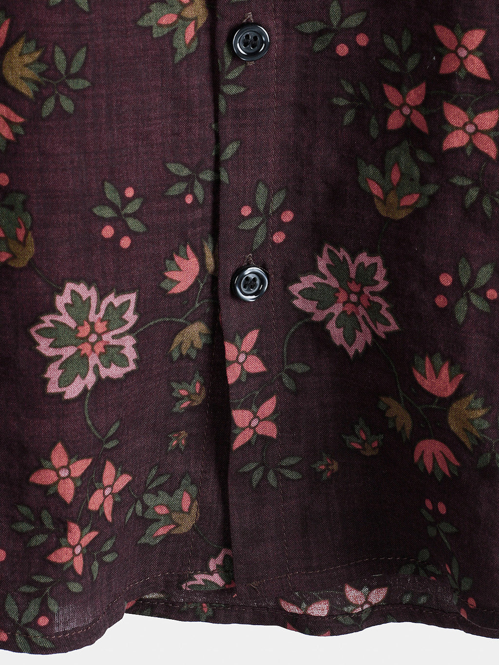 Chemise hawaïenne à manches courtes marron à imprimé floral vintage pour homme