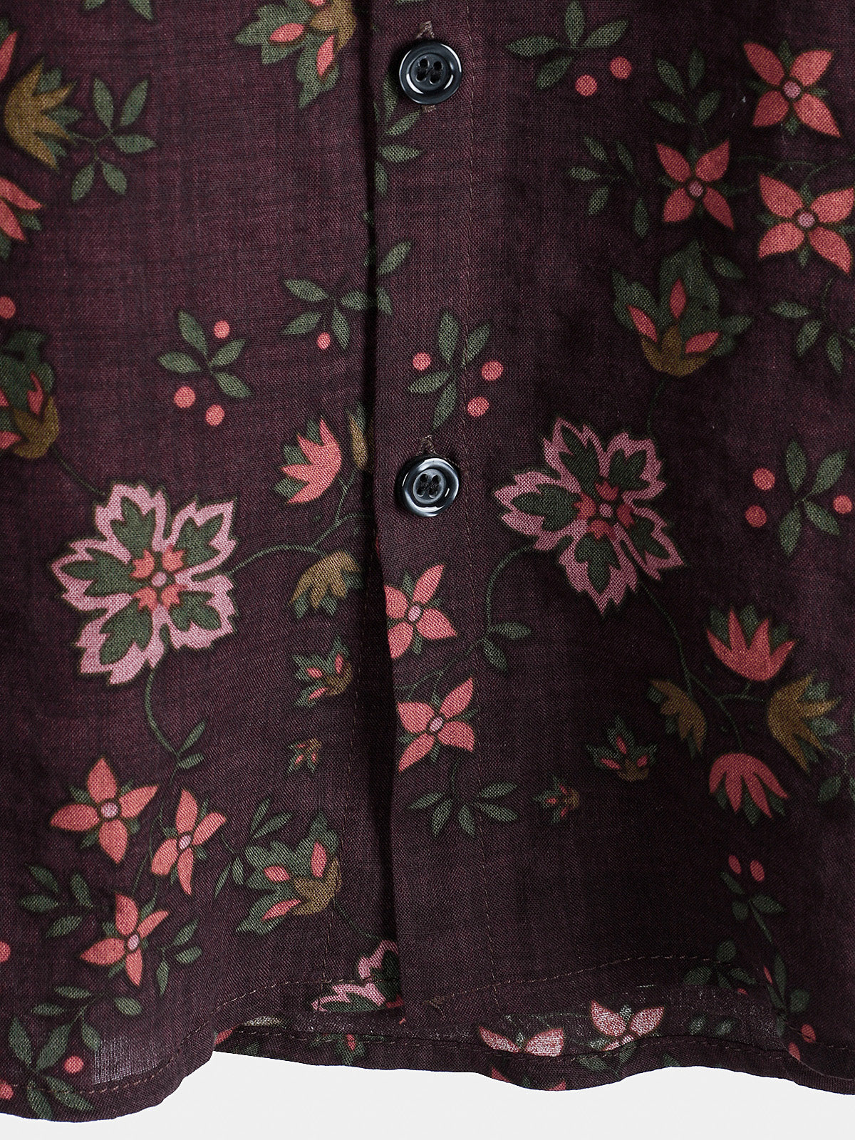 Chemise hawaïenne à manches courtes marron à imprimé floral vintage pour homme