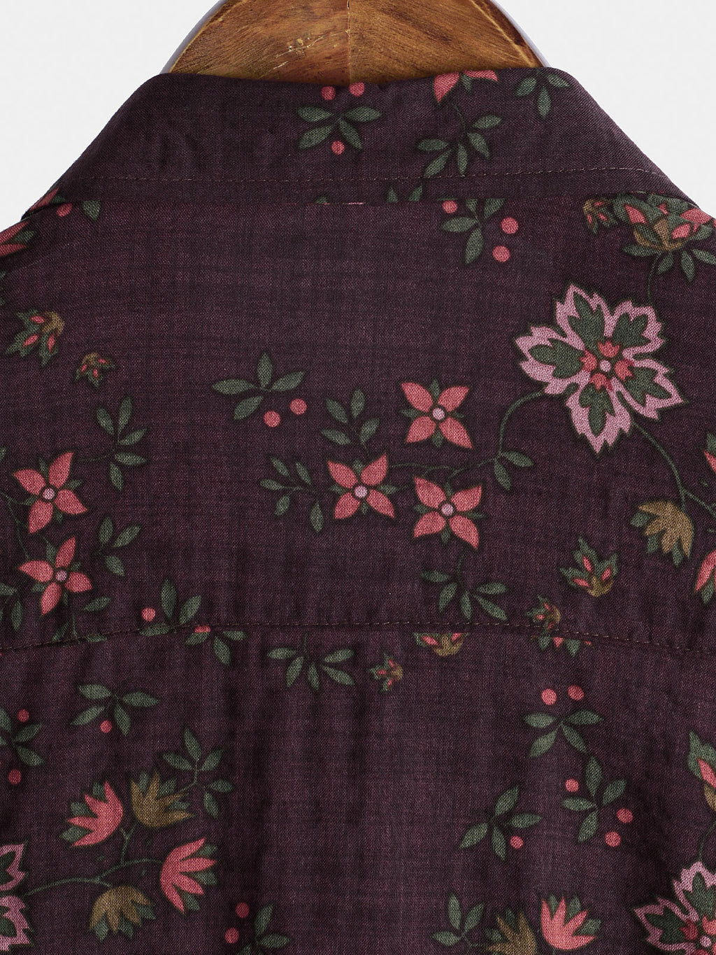 Chemise hawaïenne à manches courtes marron à imprimé floral vintage pour homme