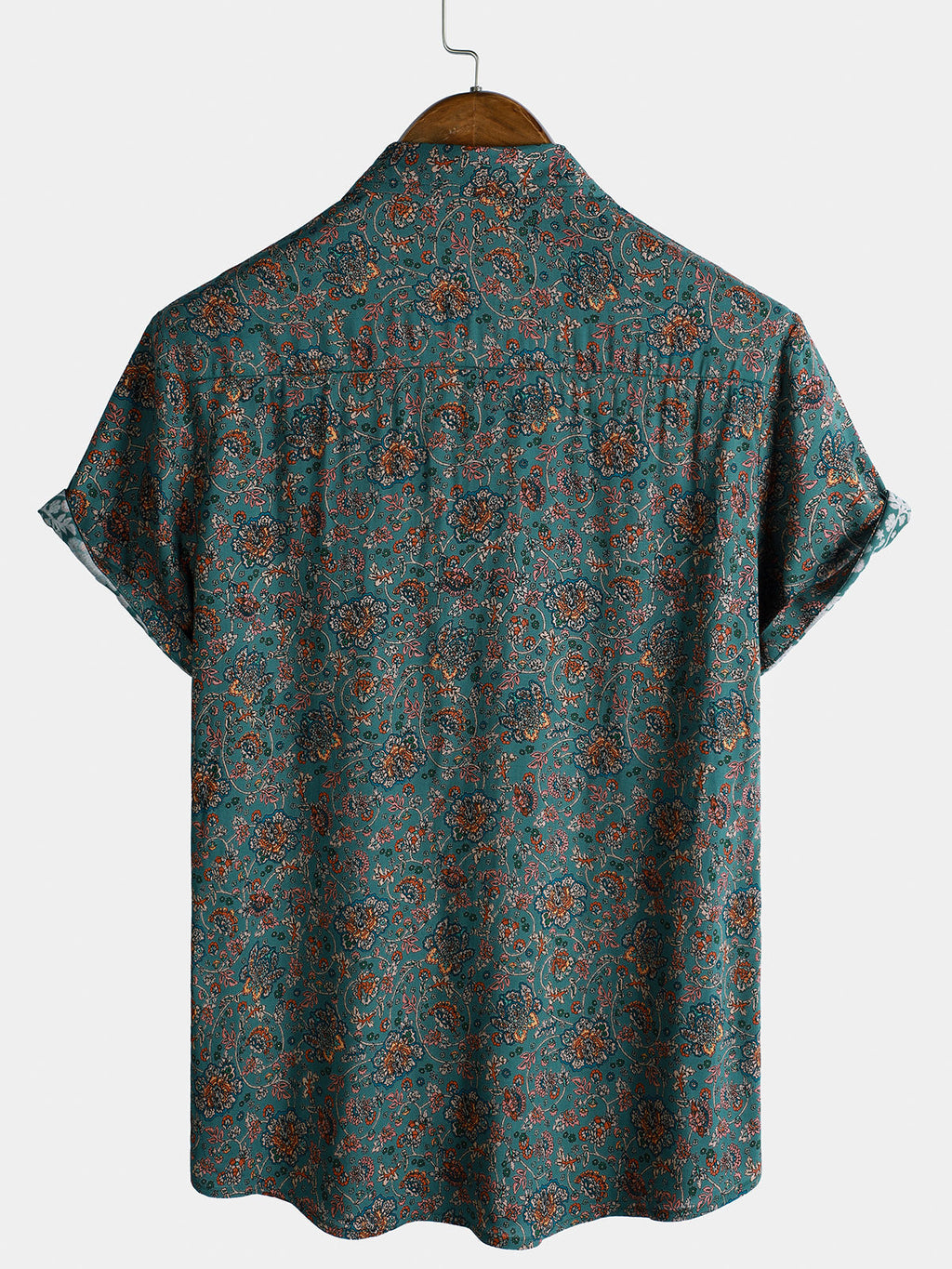 Chemise à manches courtes pour homme, motif cachemire vintage, style rétro années 70