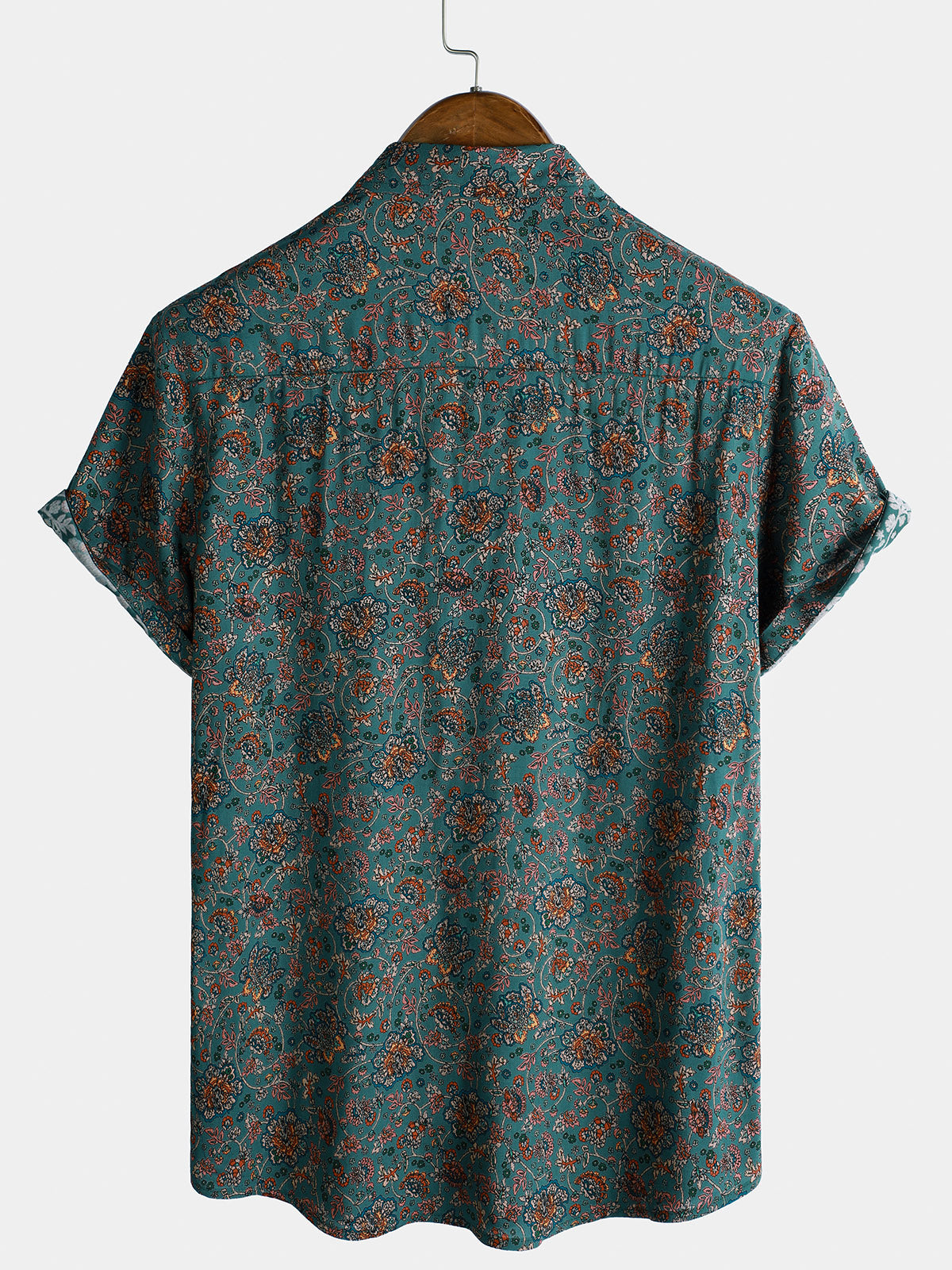 Chemise à manches courtes pour homme, motif cachemire vintage, style rétro années 70