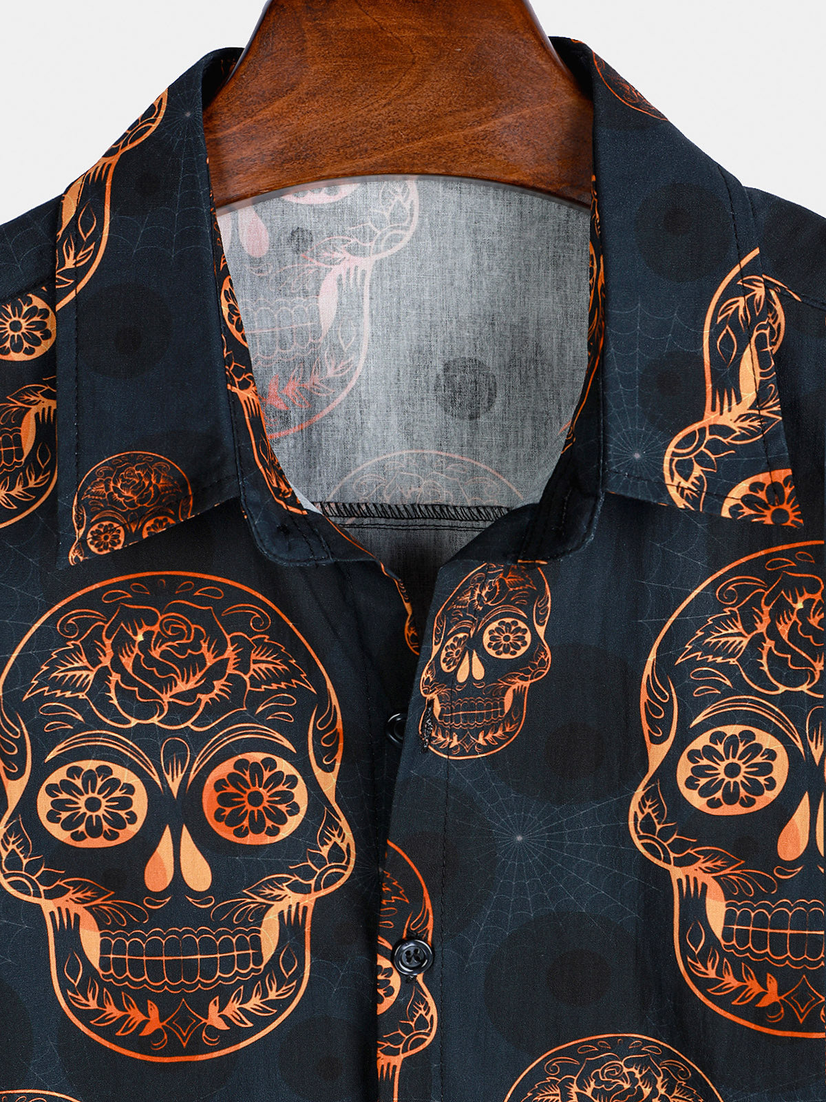 Chemise hawaïenne à manches courtes pour homme, motif tête de mort