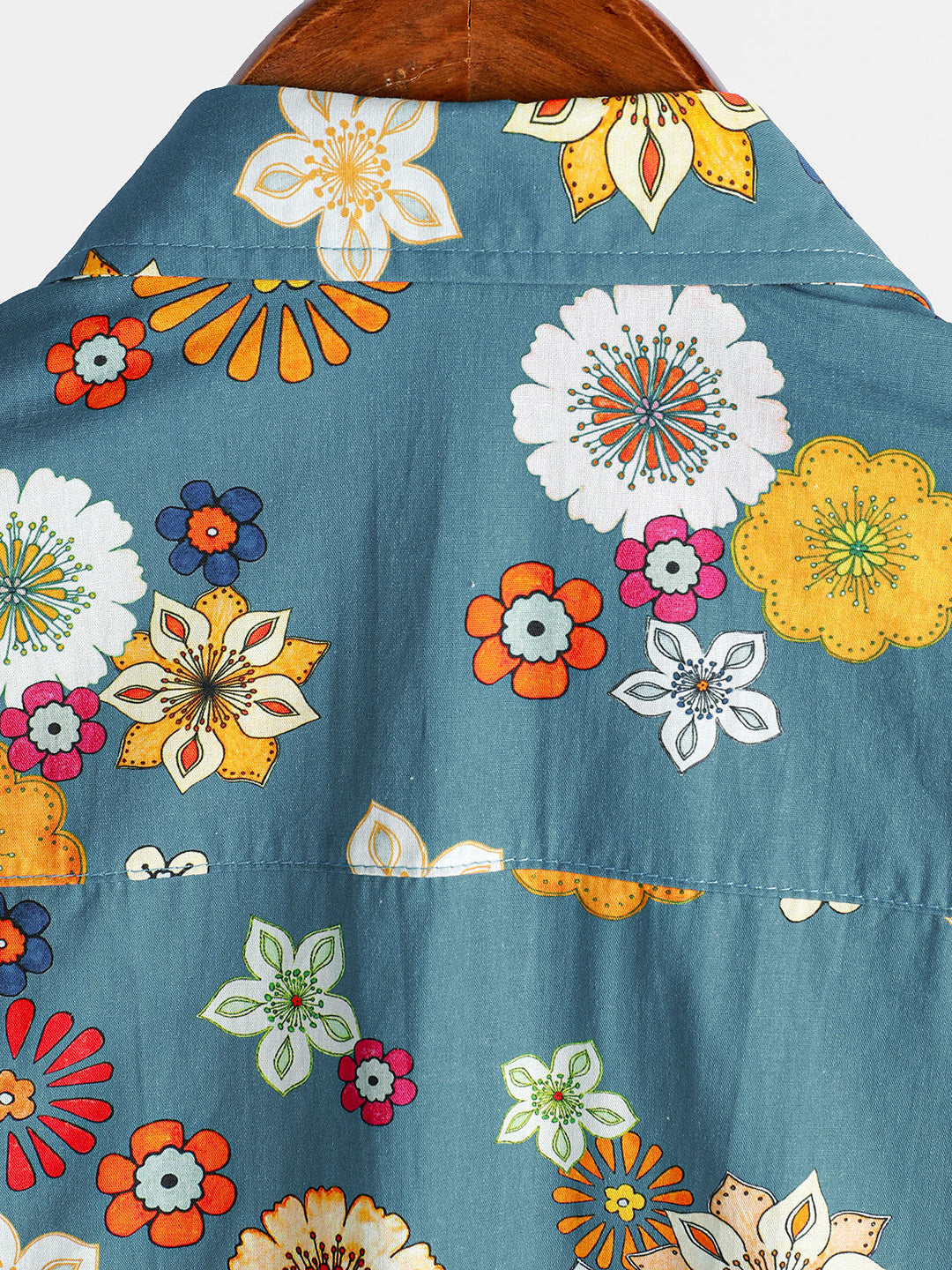 Chemise hawaïenne à manches courtes en coton à imprimé floral pour homme
