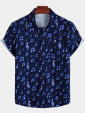 Chemise boutonnée respirante à manches courtes pour homme, idéale pour les festivals de musique