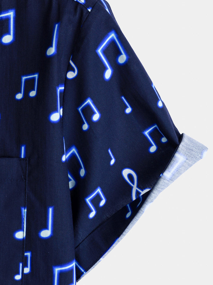 Chemise boutonnée respirante à manches courtes pour homme, idéale pour les festivals de musique