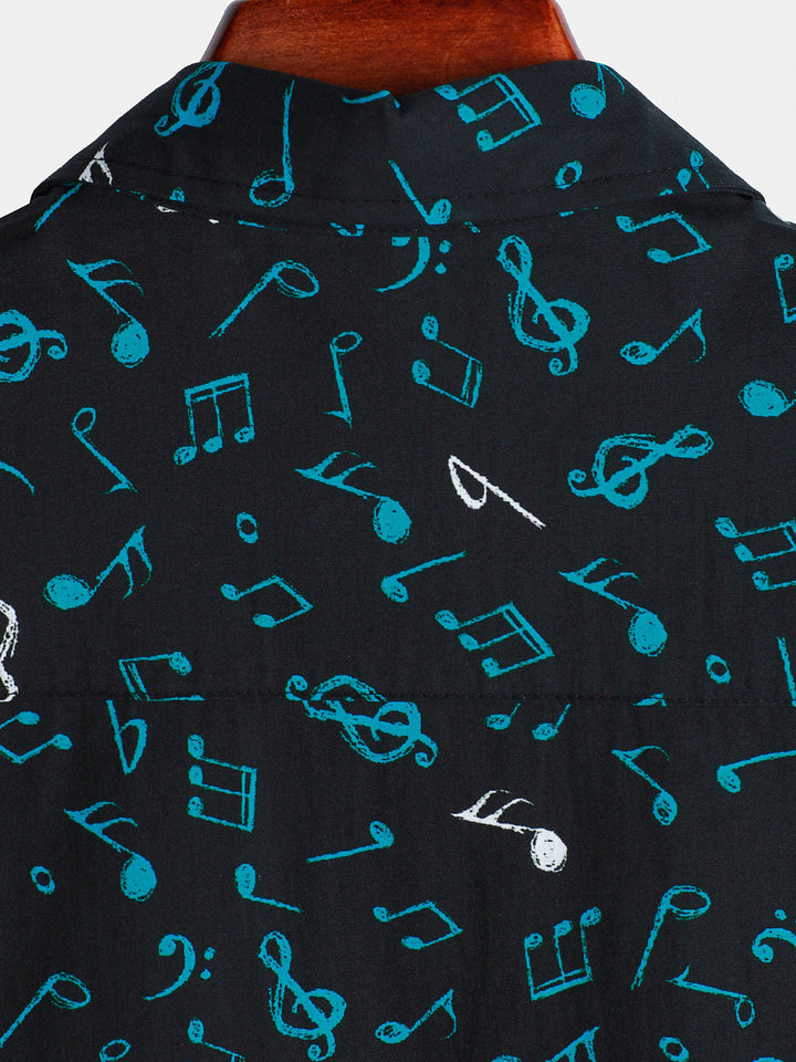 Chemise boutonnée humoristique à manches courtes pour homme, motif festival de musique cool et de vacances