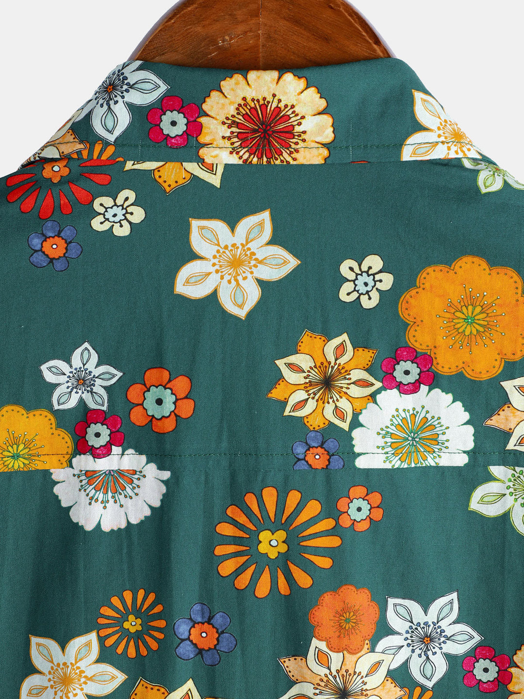 Chemise hawaïenne à manches courtes et imprimé floral pour homme, verte