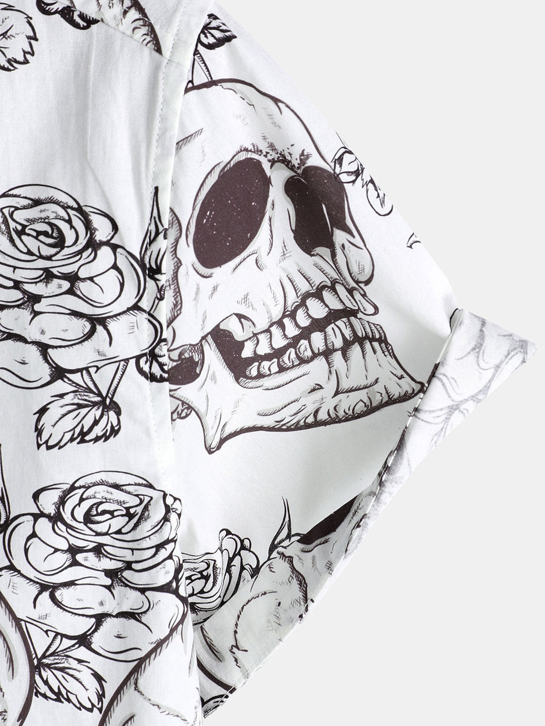 Chemise hawaïenne à manches courtes pour homme, motif crâne et cool rock