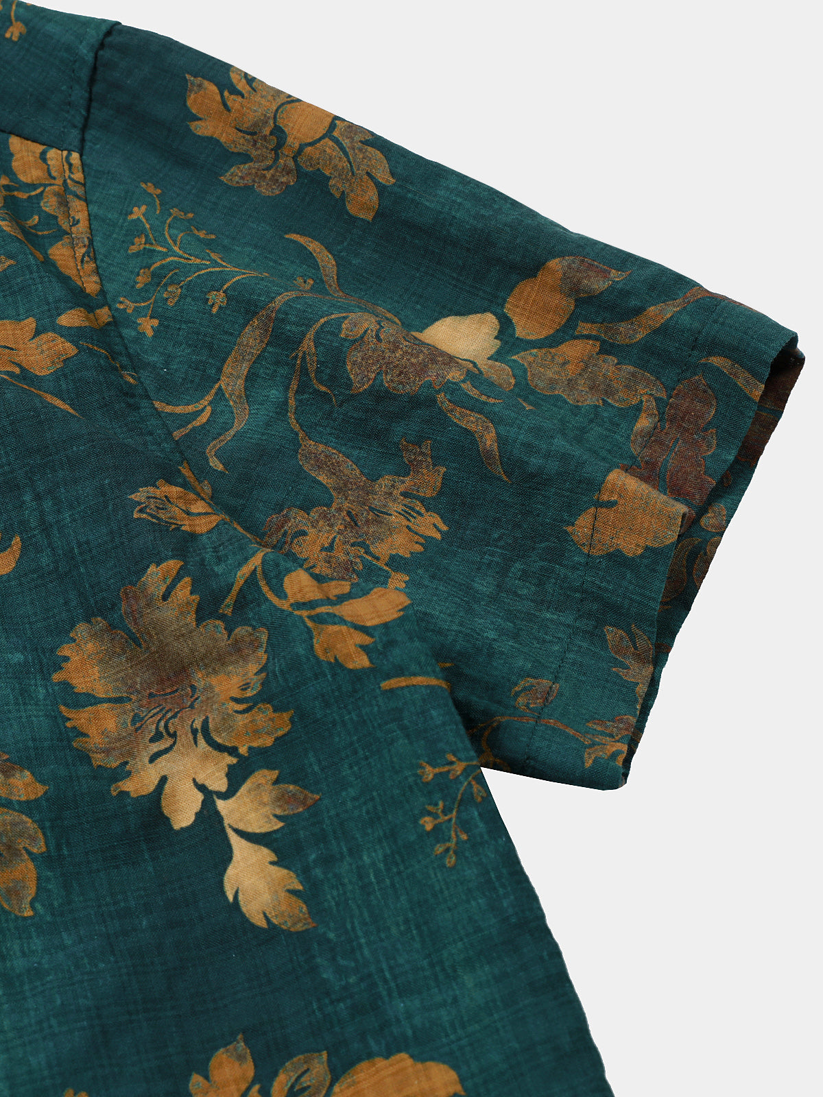 Chemise manches courtes hawaïenne verte vintage en coton