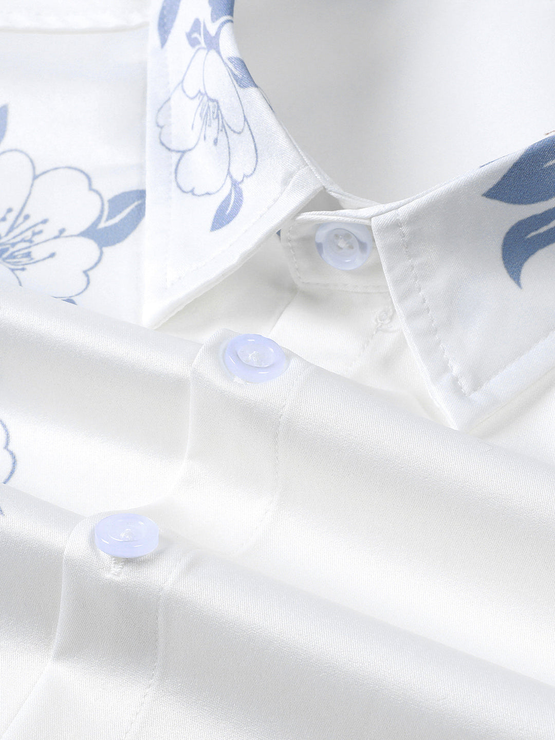 Chemise Hawaïenne Bleue à Imprimé Floral pour Homme à Manches Courtes Boutonnée Style Croisière Vacances