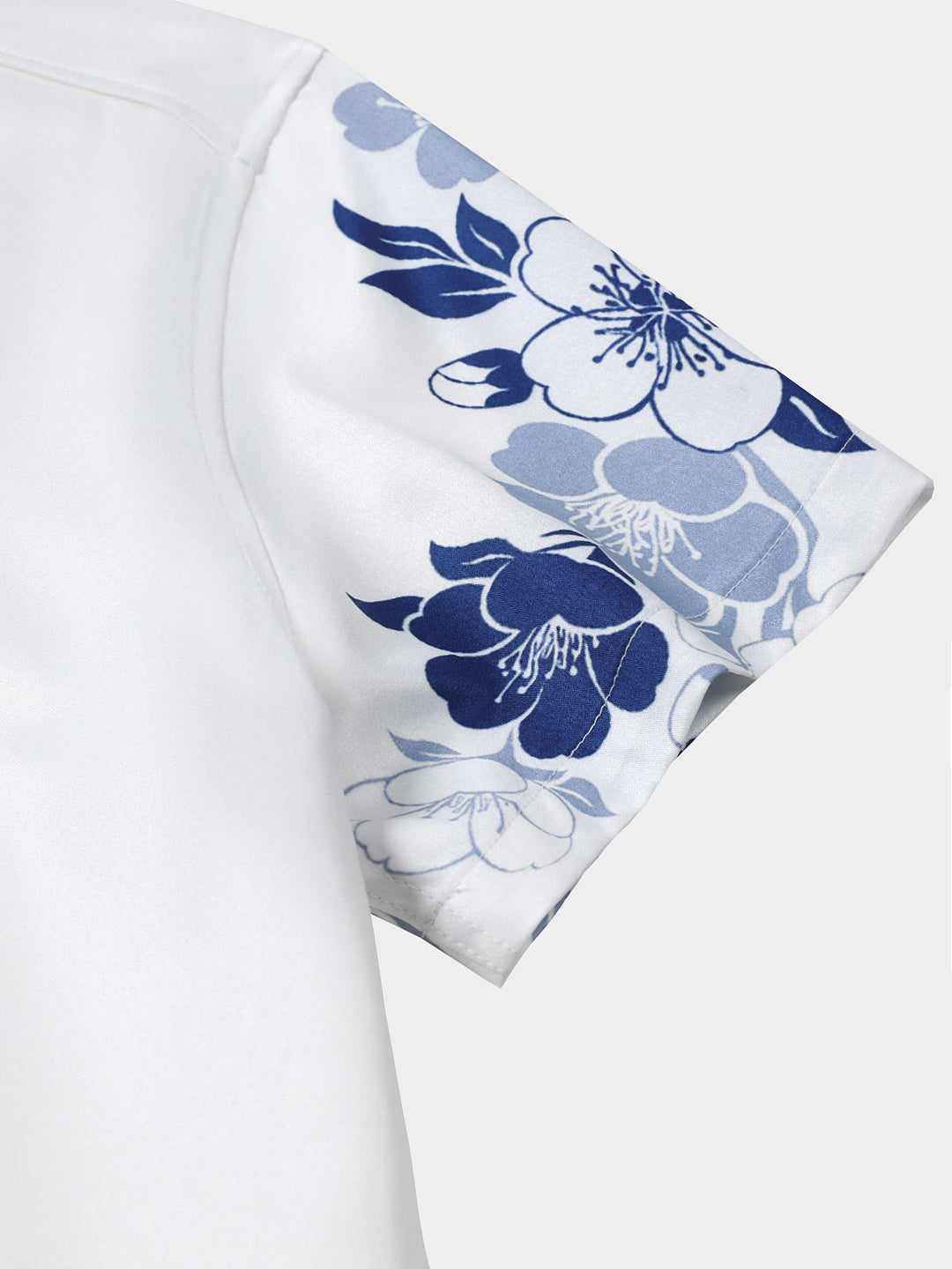 Chemise Hawaïenne Bleue à Imprimé Floral pour Homme à Manches Courtes Boutonnée Style Croisière Vacances