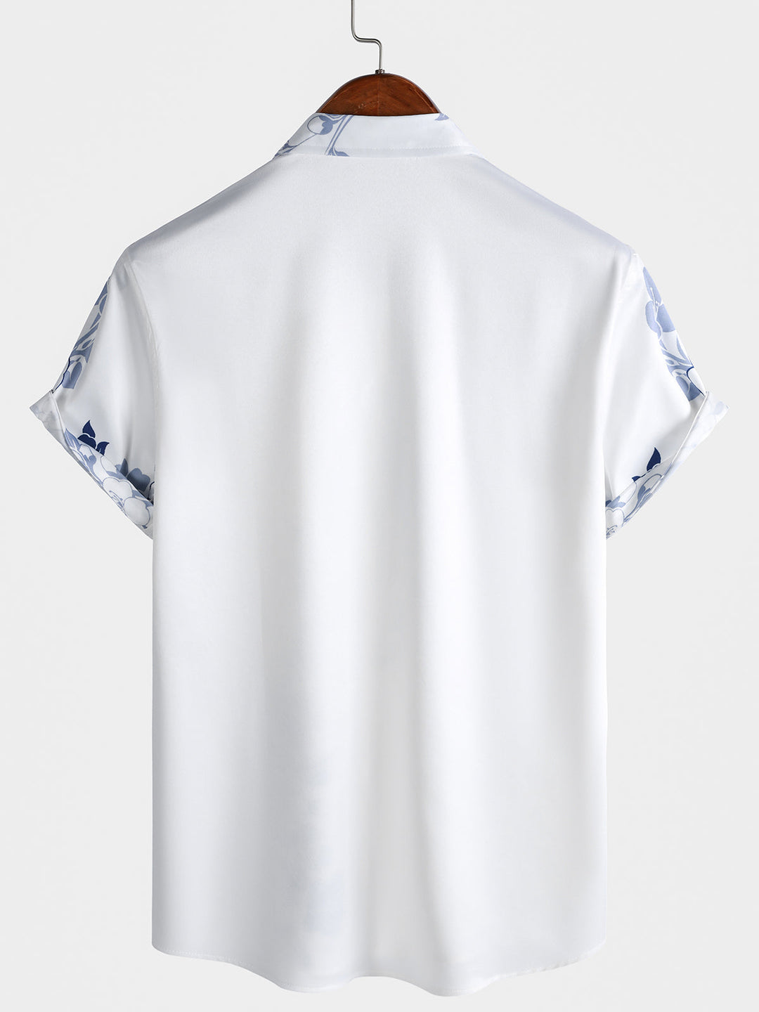 Chemise Hawaïenne Bleue à Imprimé Floral pour Homme à Manches Courtes Boutonnée Style Croisière Vacances