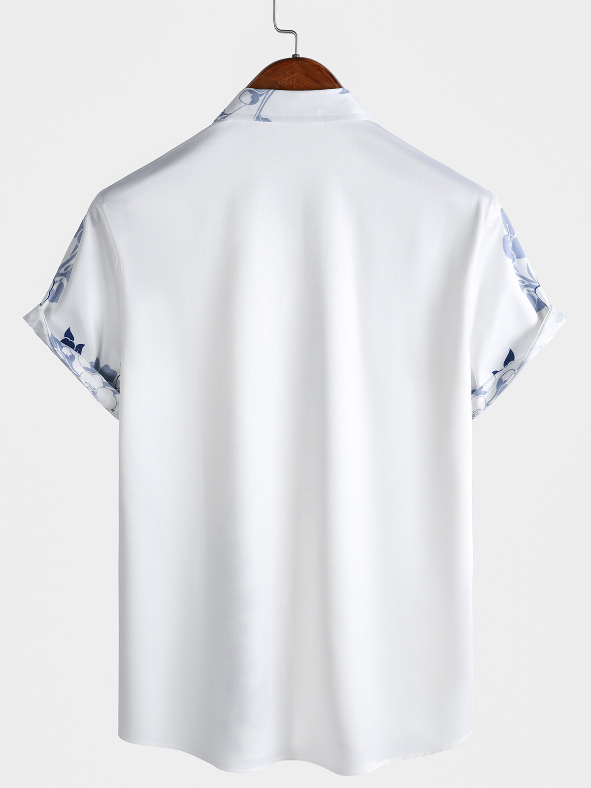 Chemise Hawaïenne Bleue à Imprimé Floral pour Homme à Manches Courtes Boutonnée Style Croisière Vacances