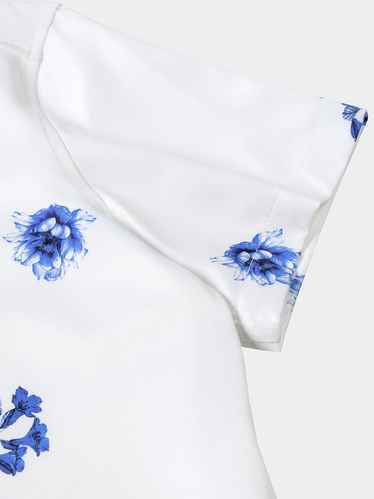 Chemise Hawaïenne Bleue à Imprimé Floral pour Homme vacances d’été à manches courtes
