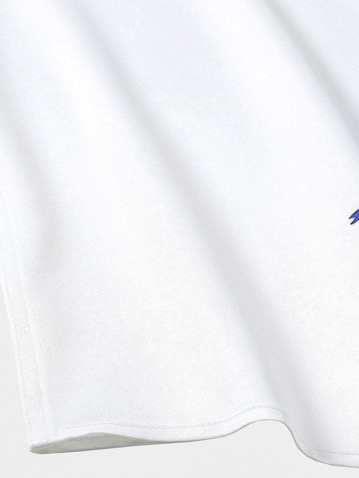 Chemise Hawaïenne Bleue à Imprimé Floral pour Homme été vacances à manches courtes