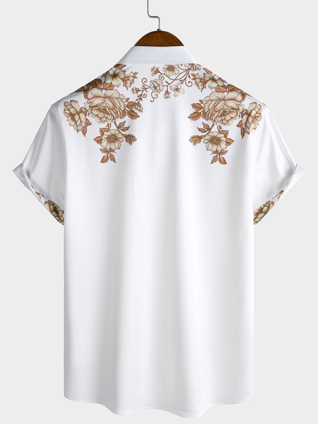 Chemise Hawaïenne à Imprimé Floral pour Homme à Boutons Col Décontracté à Manches Courtes