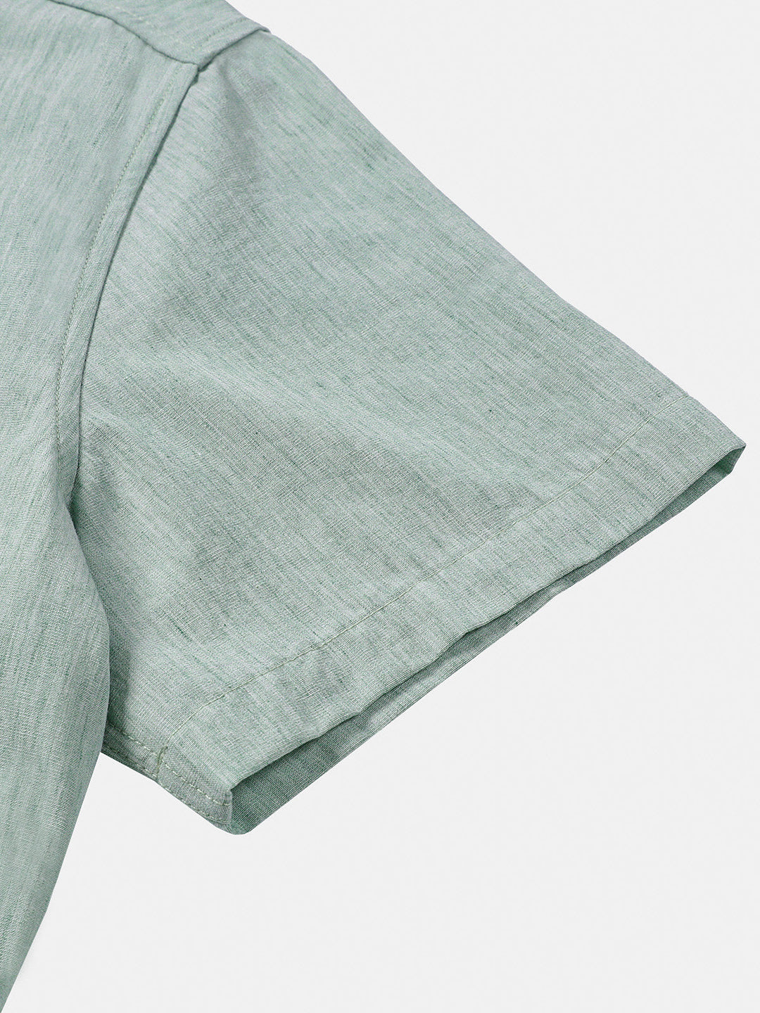 Chemise Homme Confort Sport Unie Verte à Manches Courtes