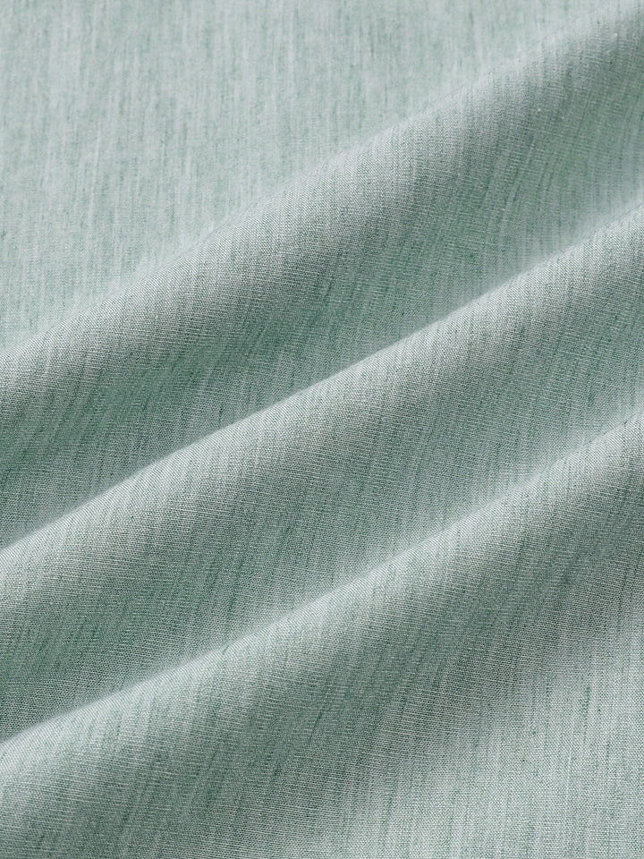 Chemise Homme Confort Sport Unie Verte à Manches Courtes