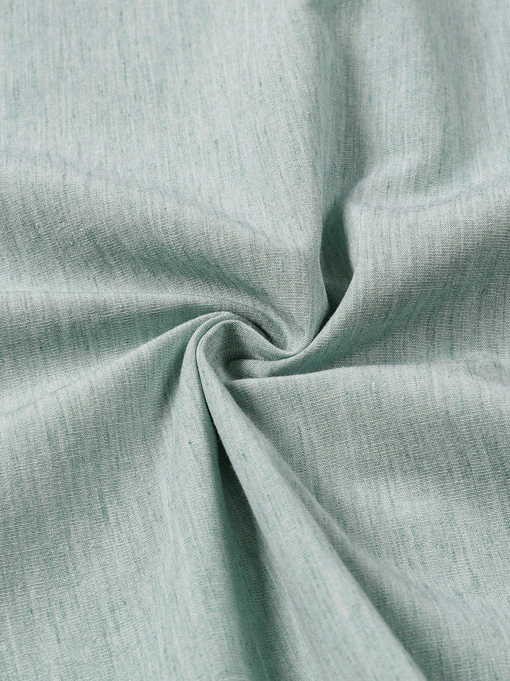 Chemise Homme Confort Sport Unie Verte à Manches Courtes