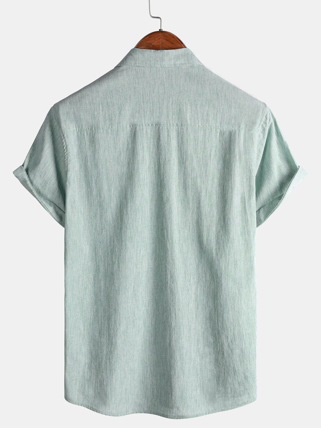 Chemise Homme Confort Sport Unie Verte à Manches Courtes