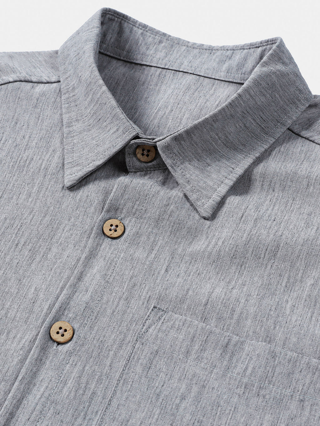 Chemise Homme Confort Sport Décontractée Unie Grise à Manches Courtes