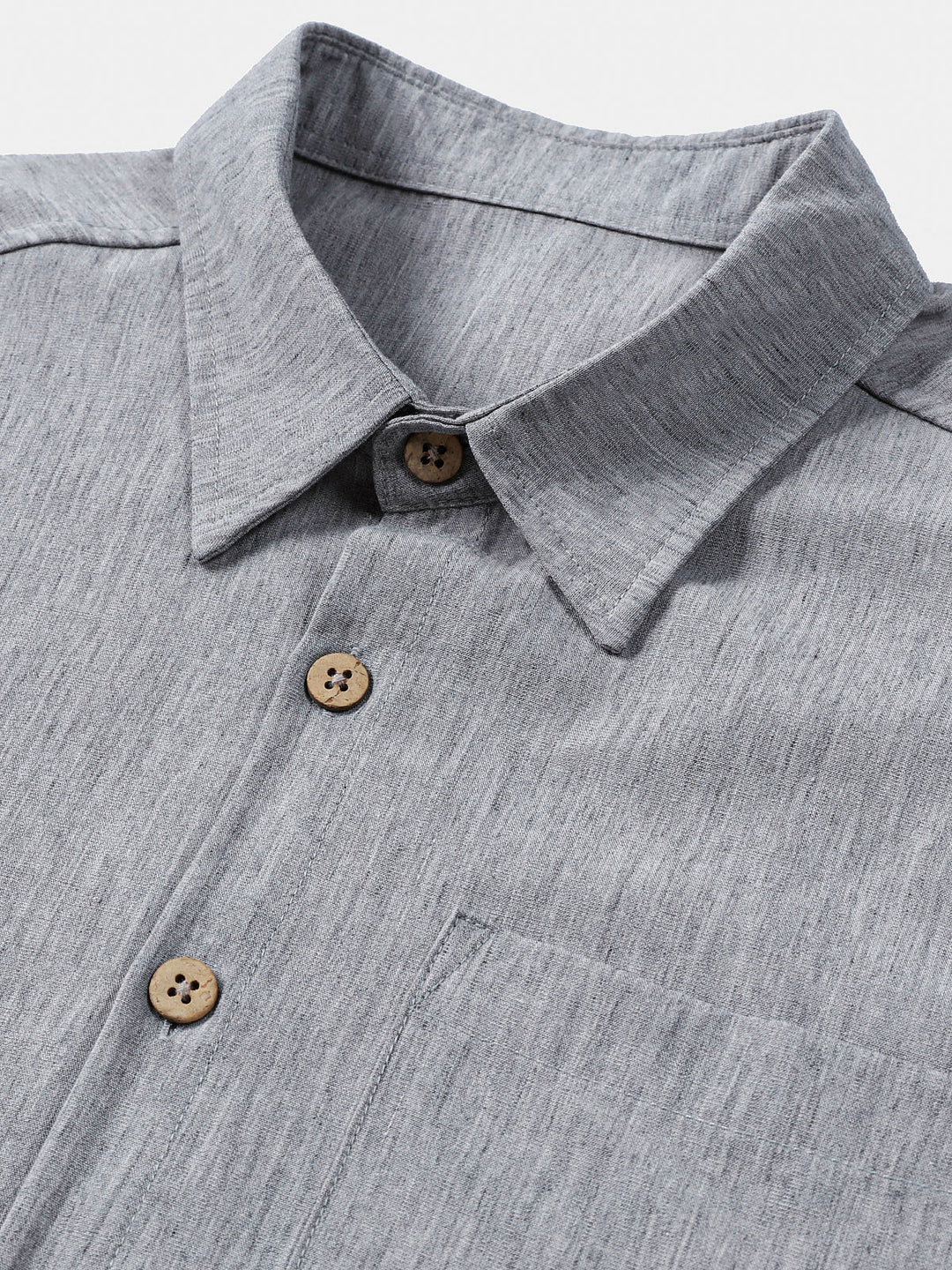 Chemise Homme Confort Sport Décontractée Unie Grise à Manches Courtes