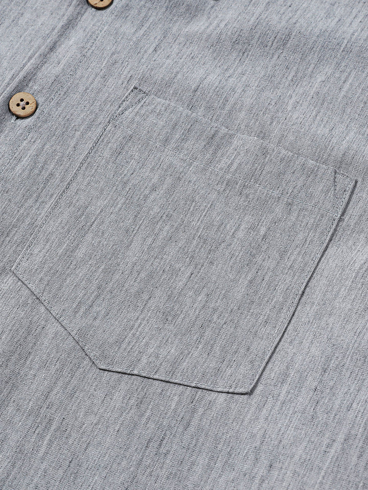 Chemise Homme Confort Sport Décontractée Unie Grise à Manches Courtes