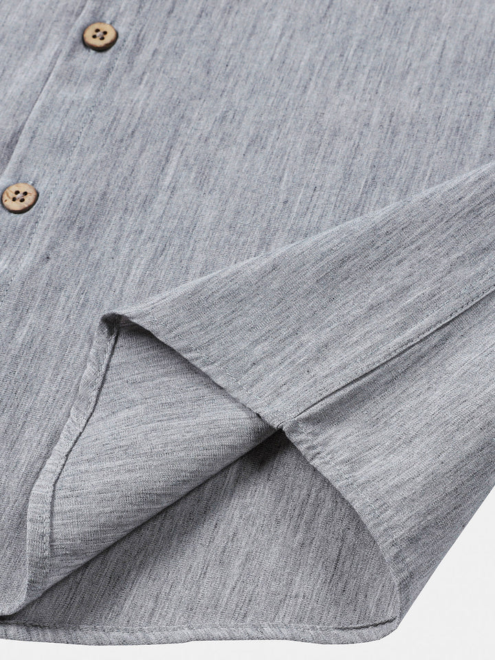 Chemise Homme Confort Sport Décontractée Unie Grise à Manches Courtes
