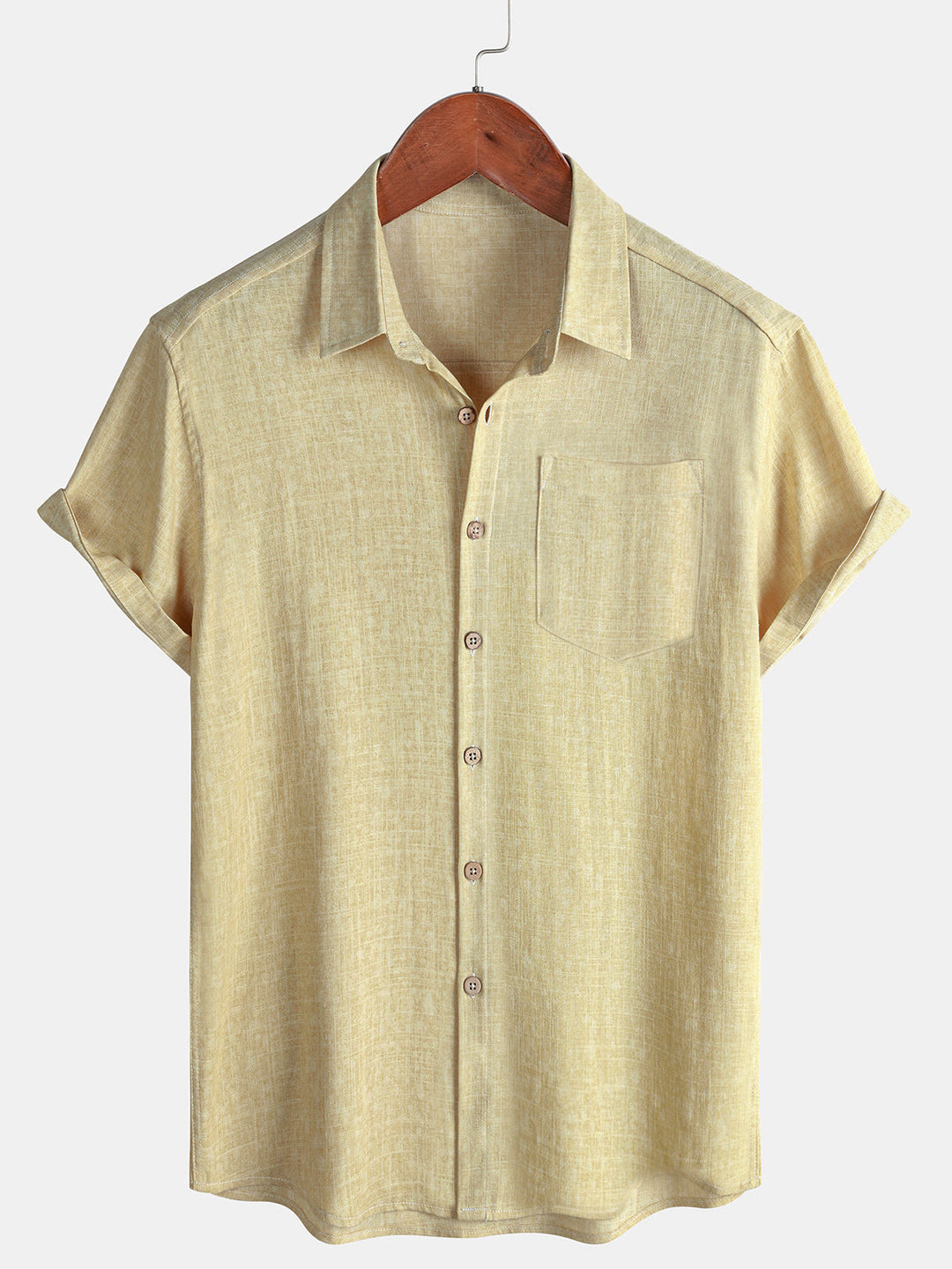Chemise Homme Unie Sport Confort Décontractée Manches Courtes