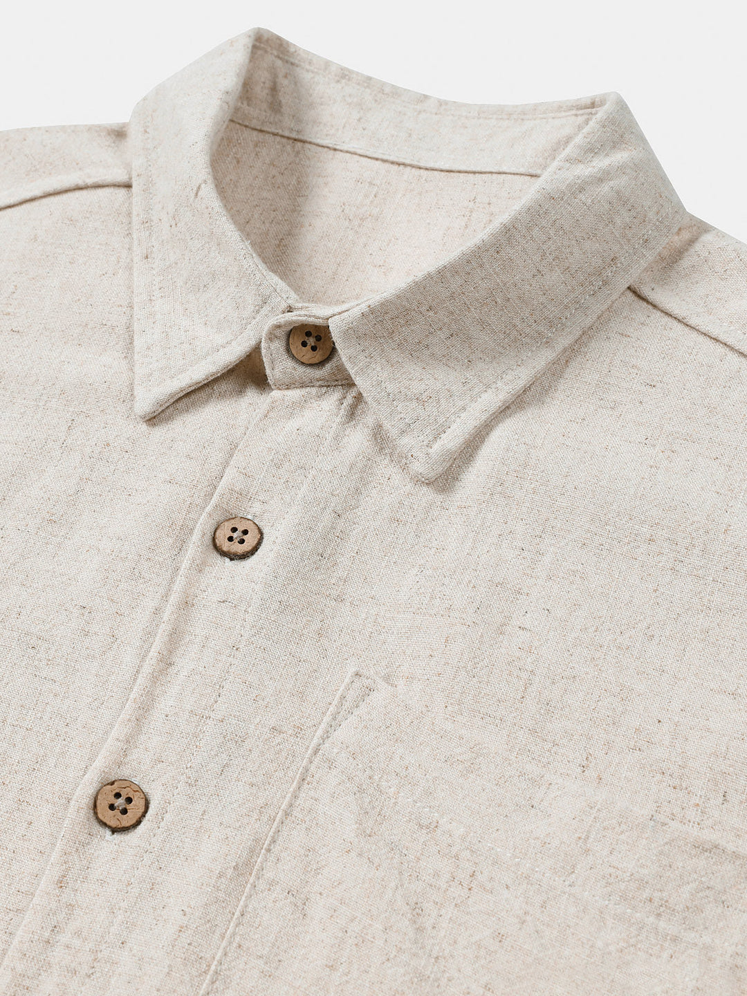 Chemise Homme Confort Sport Unie Beige à Manches Courtes
