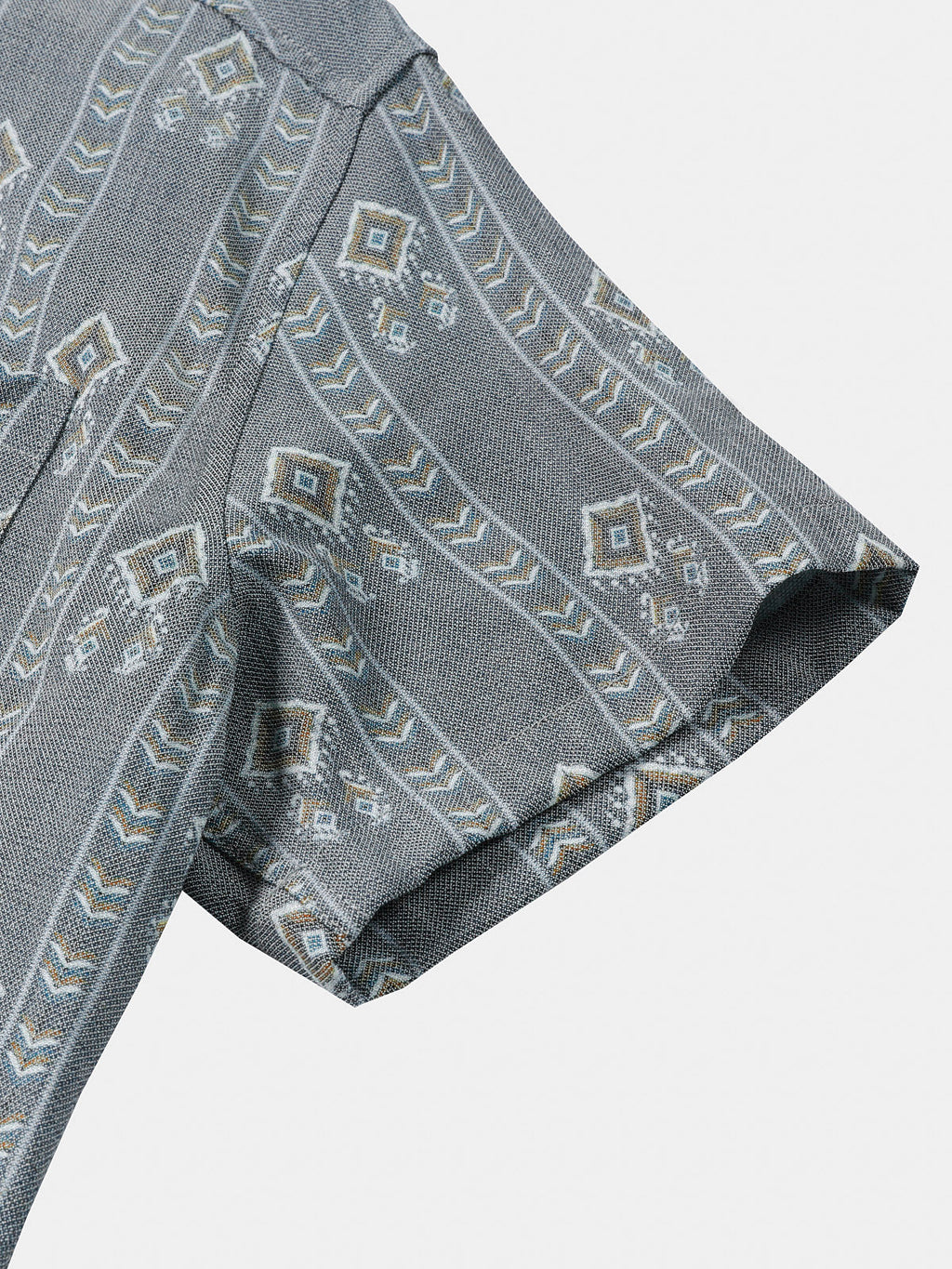 Chemise Homme Grise Aztèque Vintage Manches Courtes