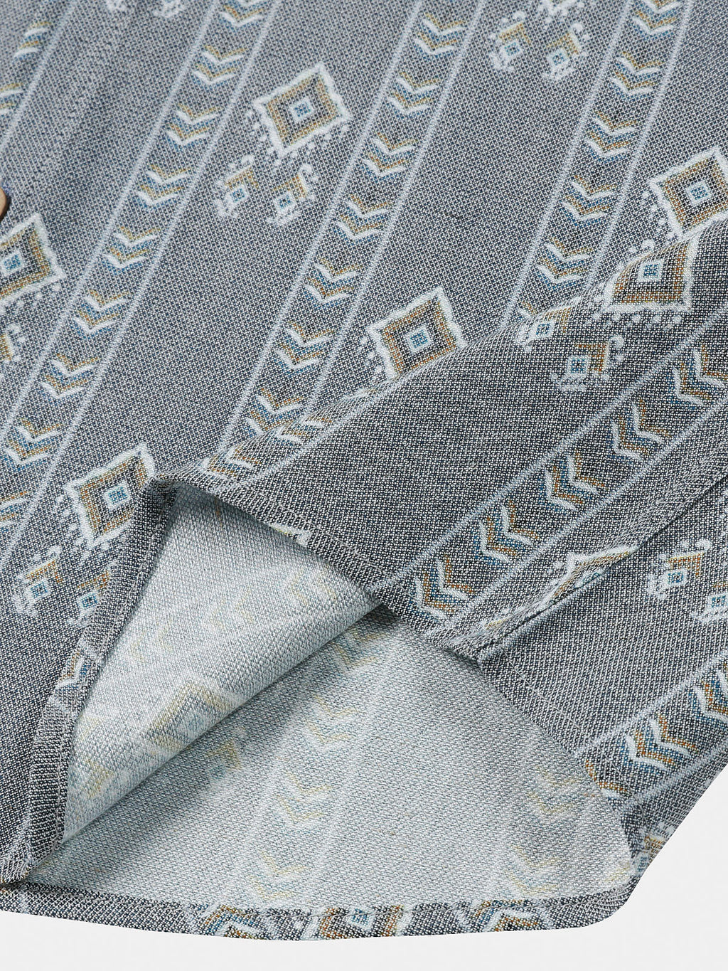 Chemise Homme Grise Aztèque Vintage Manches Courtes
