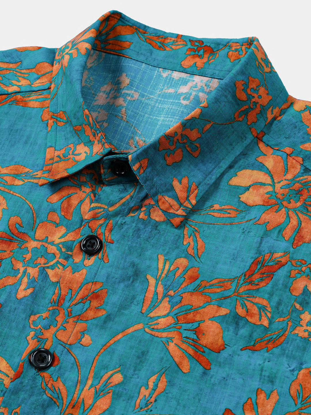 Chemise Homme à Motif Floral Rétro Douce et Respirante Manches Courtes