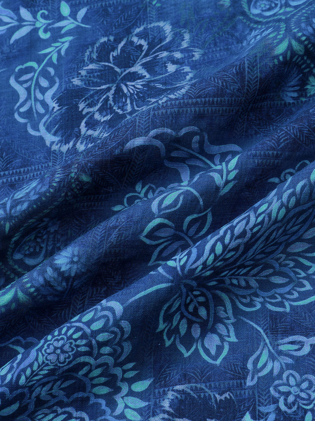 Chemise Homme Bleue à Imprimé Floral Hawaïen Manches Courtes