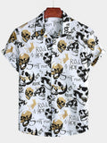 Chemise Homme Hawaïenne Skull Rock Blanche