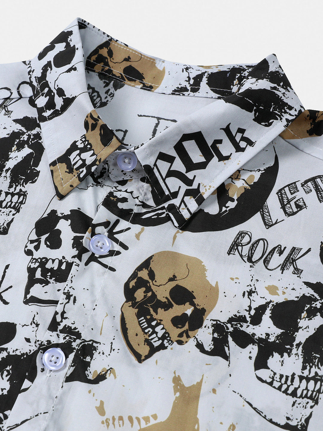 Chemise Homme Hawaïenne Skull Rock Blanche