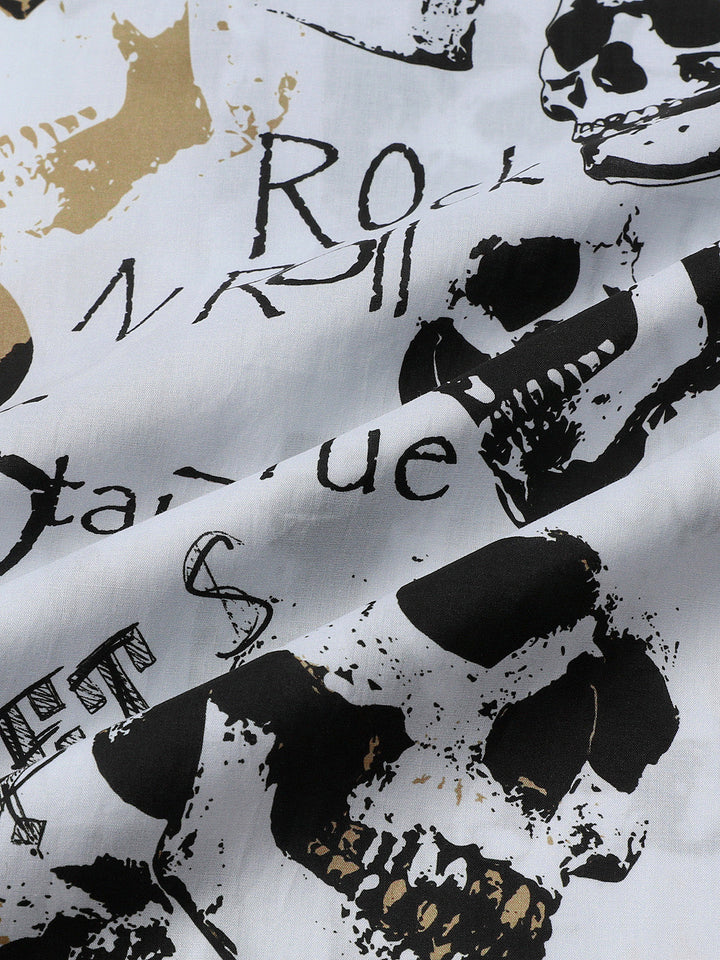 Chemise Homme Hawaïenne Skull Rock Blanche
