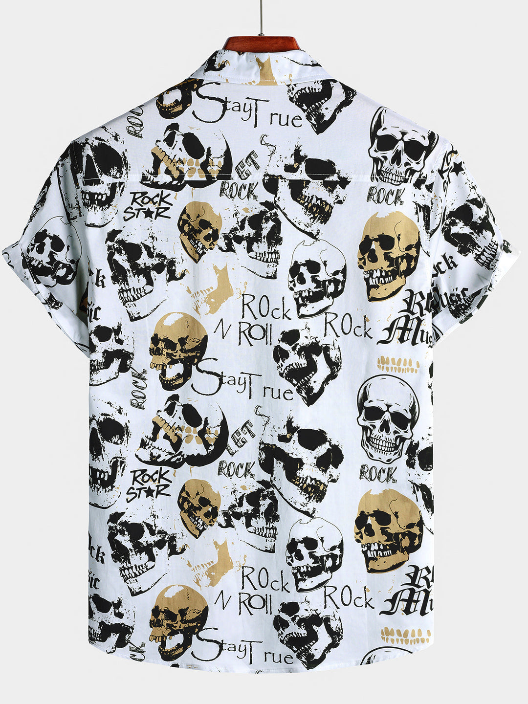 Chemise Homme Hawaïenne Skull Rock Blanche