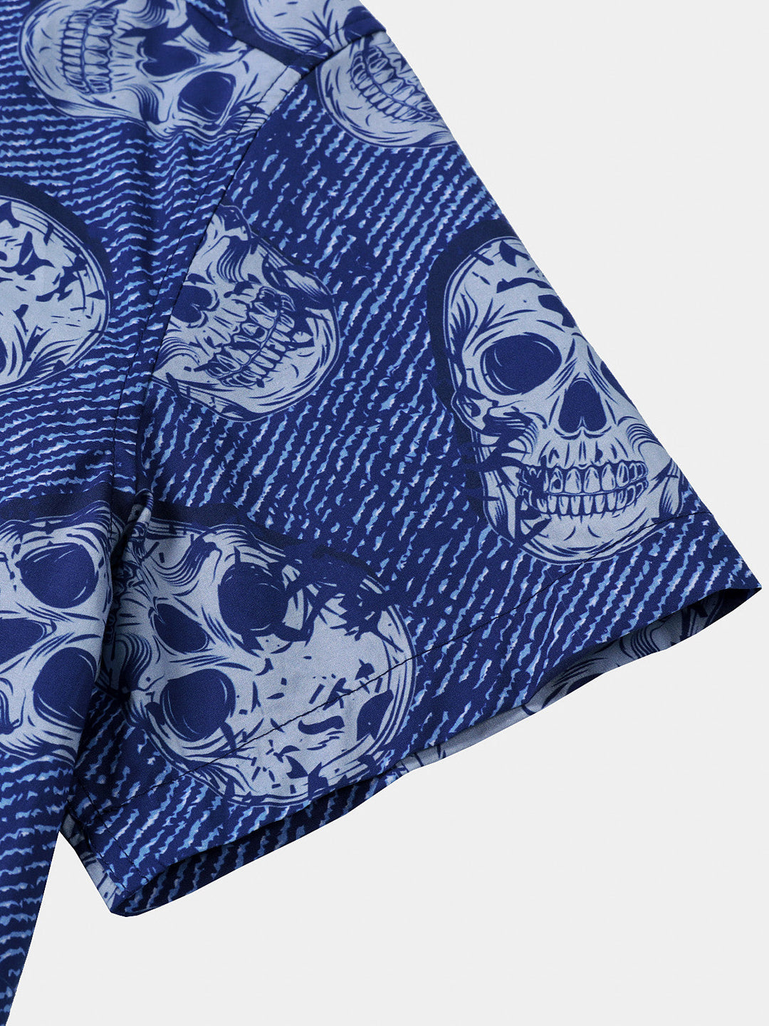 Chemise Homme Skull Punk Rock Hawaïenne Manches Courtes