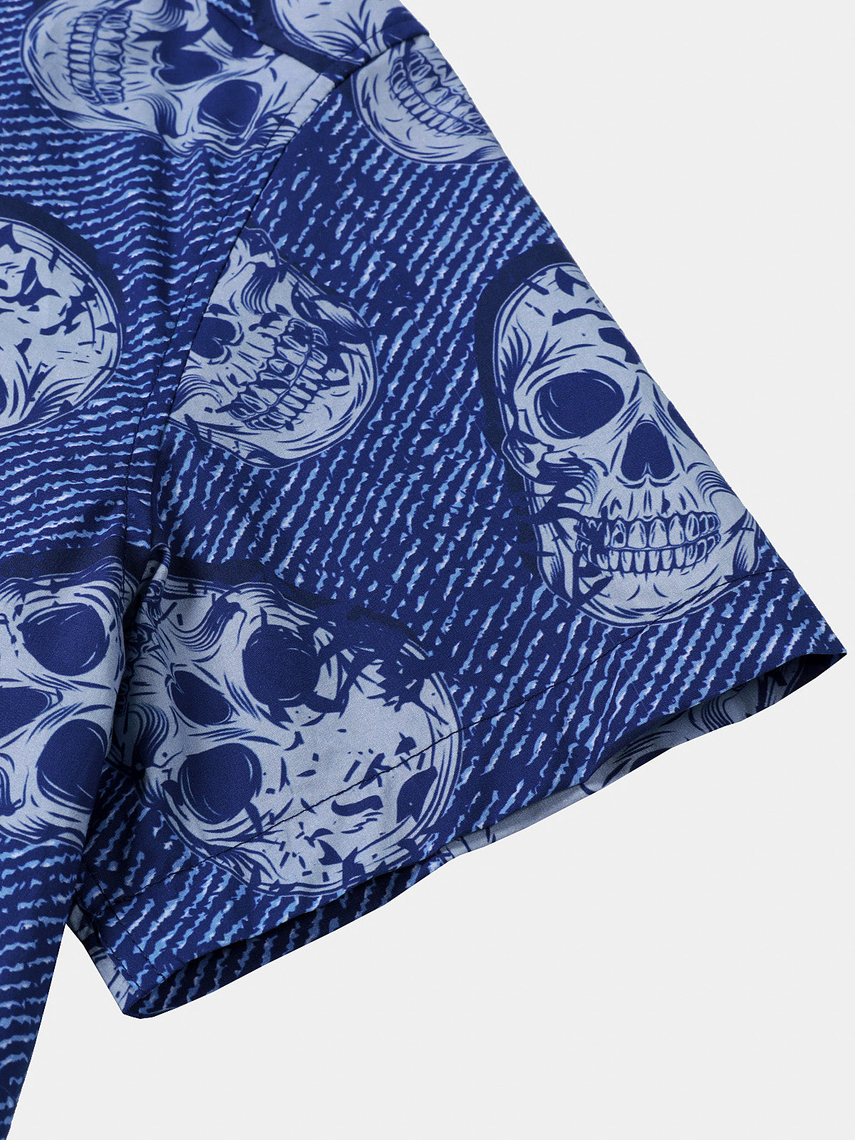 Chemise Homme Skull Punk Rock Hawaïenne Manches Courtes