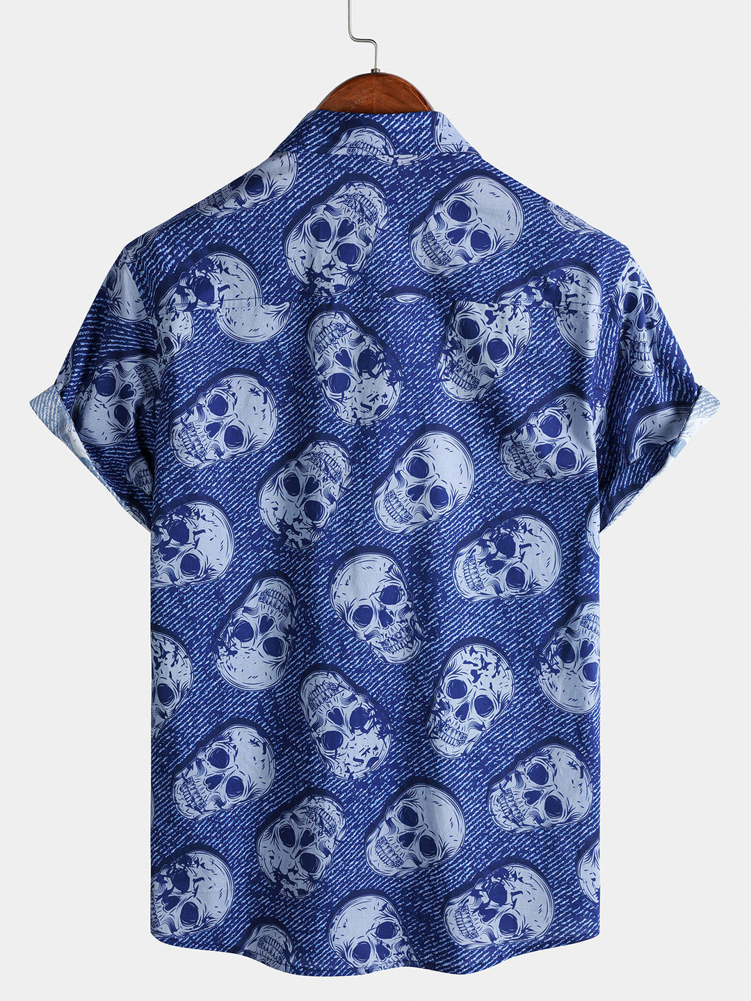 Chemise Homme Skull Punk Rock Hawaïenne Manches Courtes