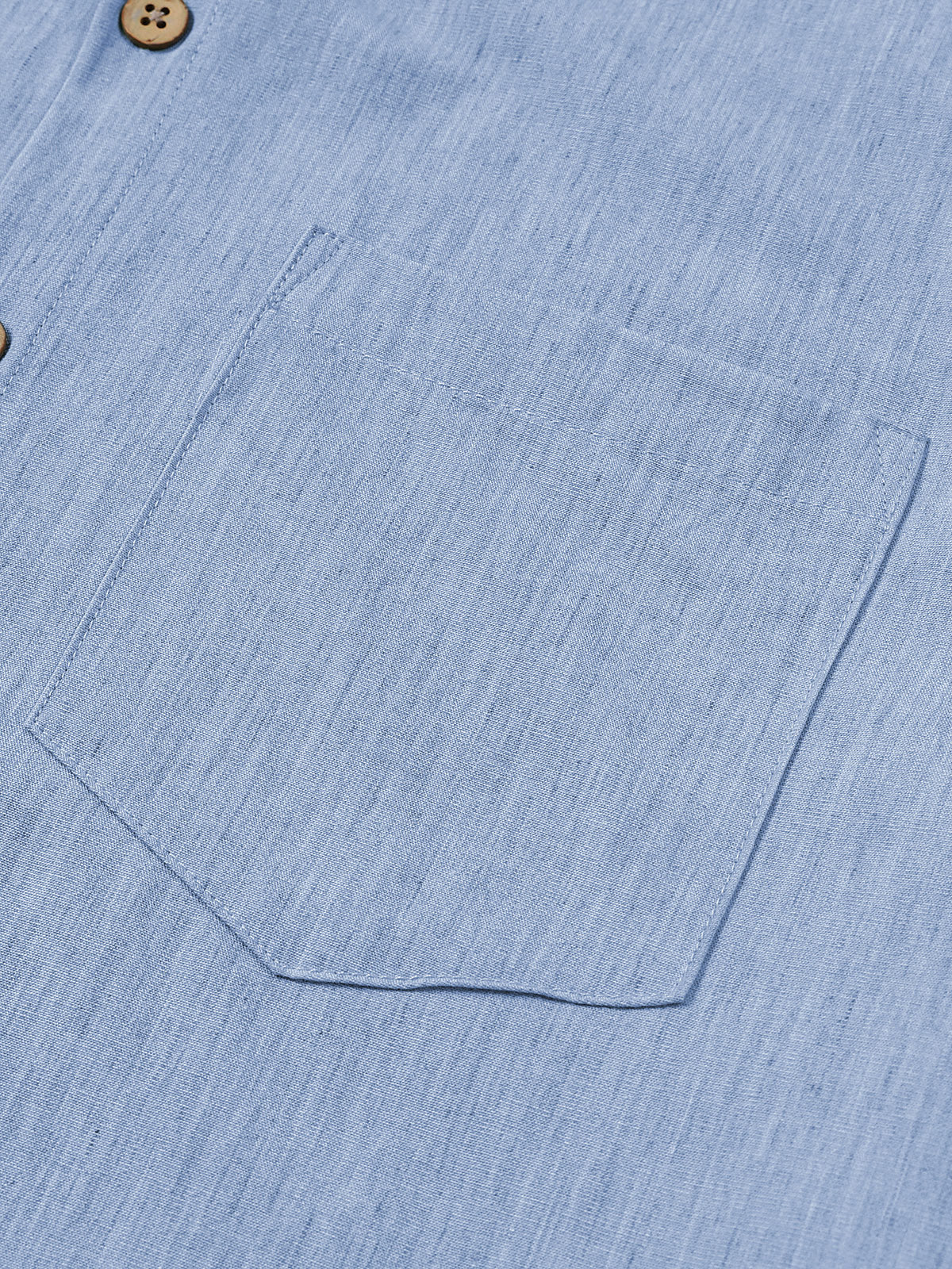Chemise Homme Confort Sport Unie Bleu à Manches Courtes